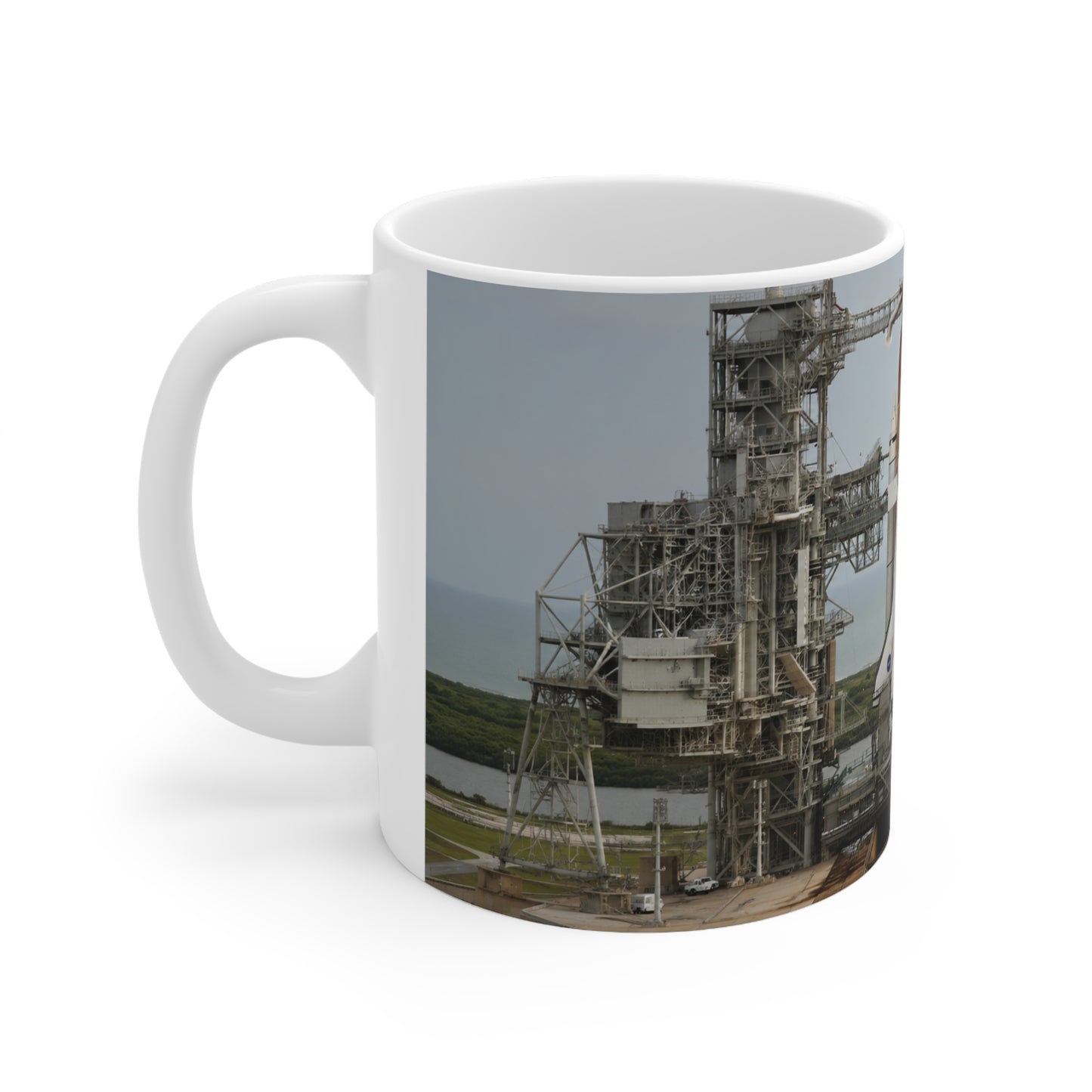 Space Shuttle Launch Ceramic Mug — NASA Shuttle Launch Photo Coffee Cup (11oz, 15oz)