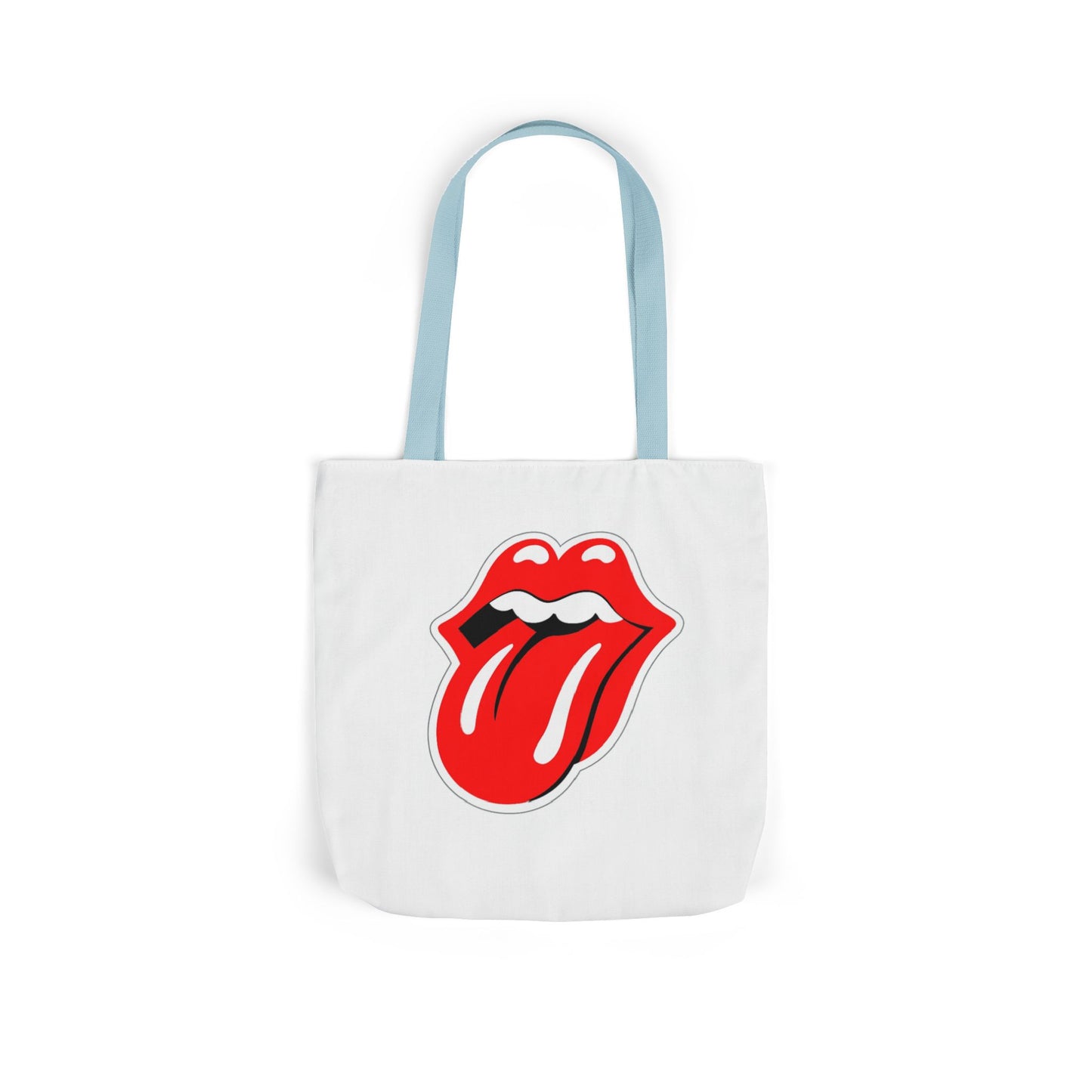 Rock & Roll Tongue Canvas Tote Bag — Retro Lip Graphic