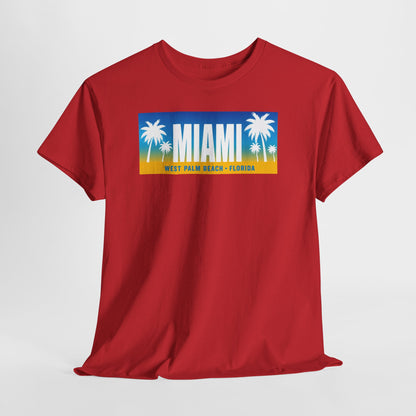 Miami West Palm Beach Vintage Tee — "MIAMI" Beach Palm Trees T‑Shirt