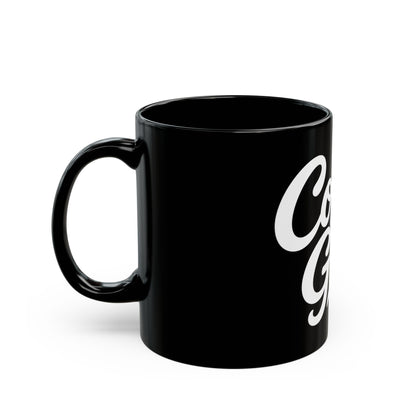 Coffee Guy Mug — Black Ceramic Coffee Cup for Men, Bold Retro Script Design (11oz & 15oz)