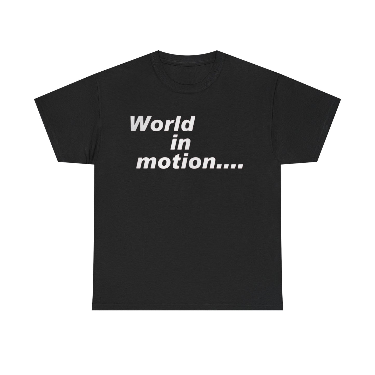 World in Motion Tee — Retro Typographic Graphic T-Shirt
