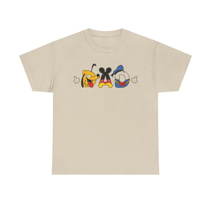 Disney Dad Character Graphic Tee — Playful Colorful Character Icons T-Shirt