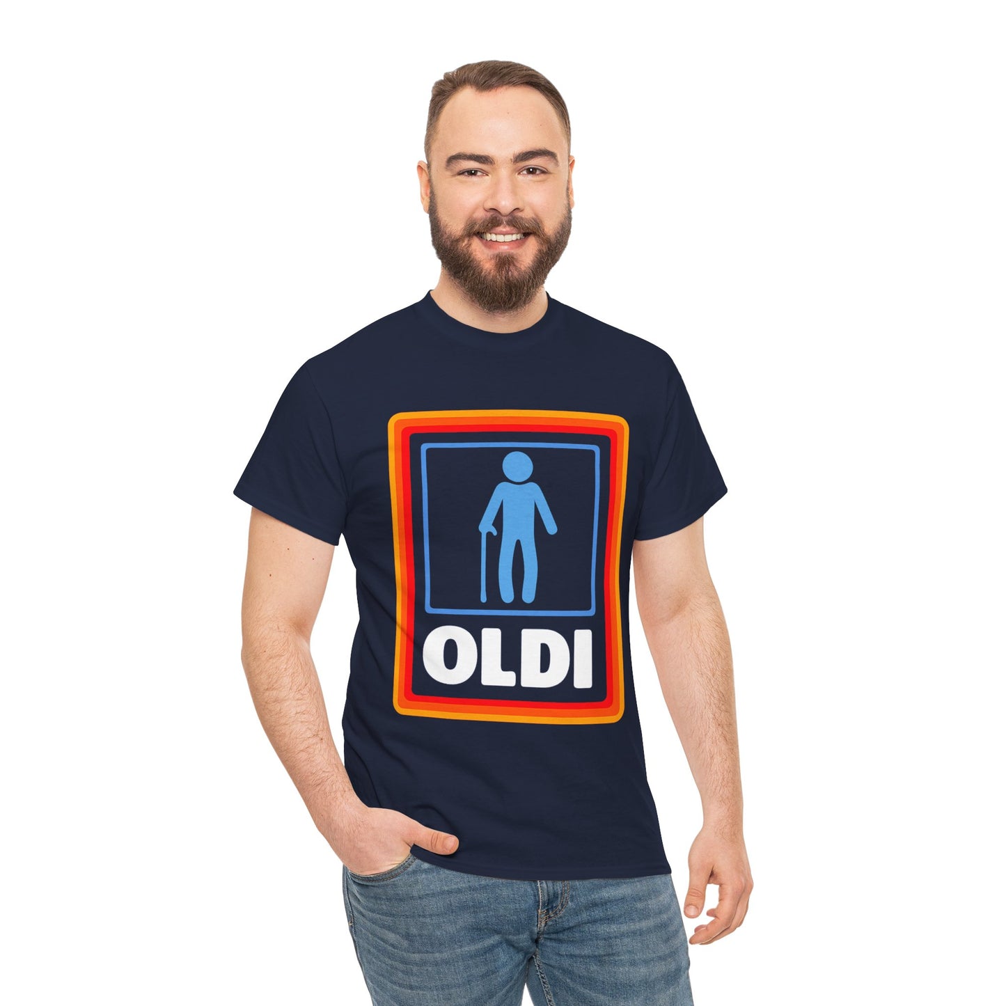 Oldi Retro Logo Tee — Funny Elderly Humour T-Shirt