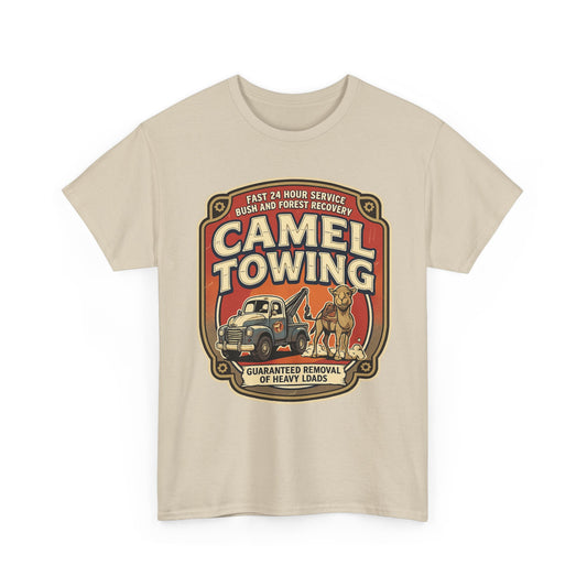 Camel Towing Tee — Vintage Desert Tow Truck Graphic T-Shirt