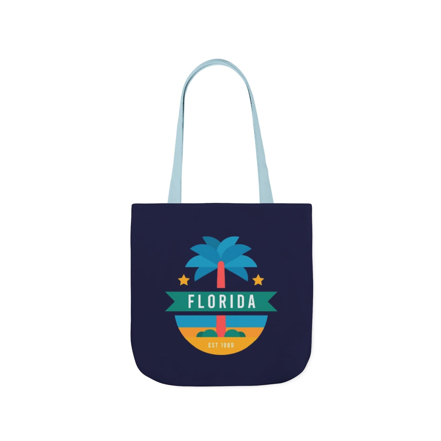 Florida Palm Beach Canvas Tote Bag — Retro Sunshine Travel Tote