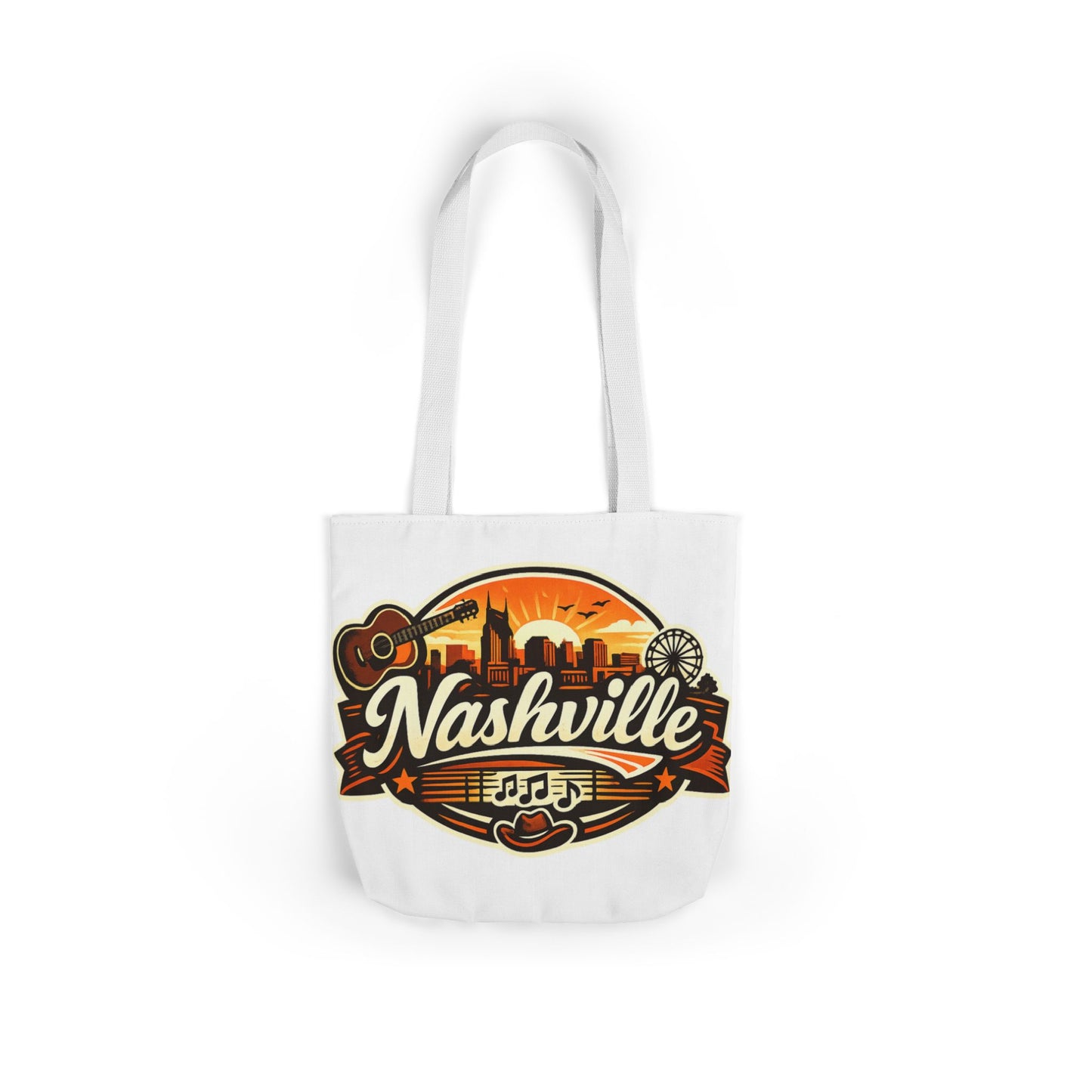 Nashville Sunset Tote Bag — Country Music Skyline Canvas Tote