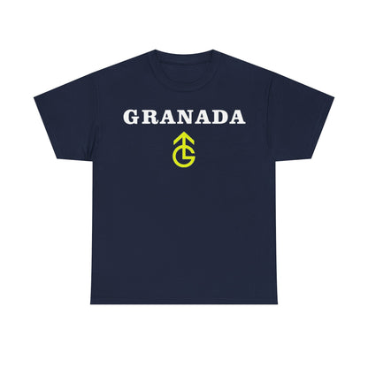 Granada TV Logo T-Shirt - Vintage Collegiate Tee with Yellow Emblem
