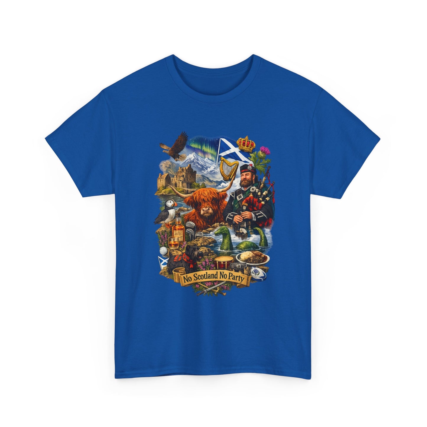 Scotland Collage T-Shirt — "No Scotland No Party" Scottish Heritage Tee