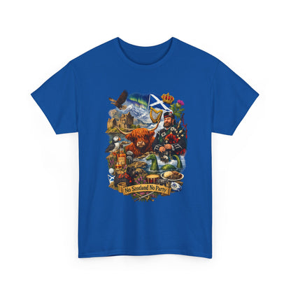 Scotland Collage T-Shirt — "No Scotland No Party" Scottish Heritage Tee