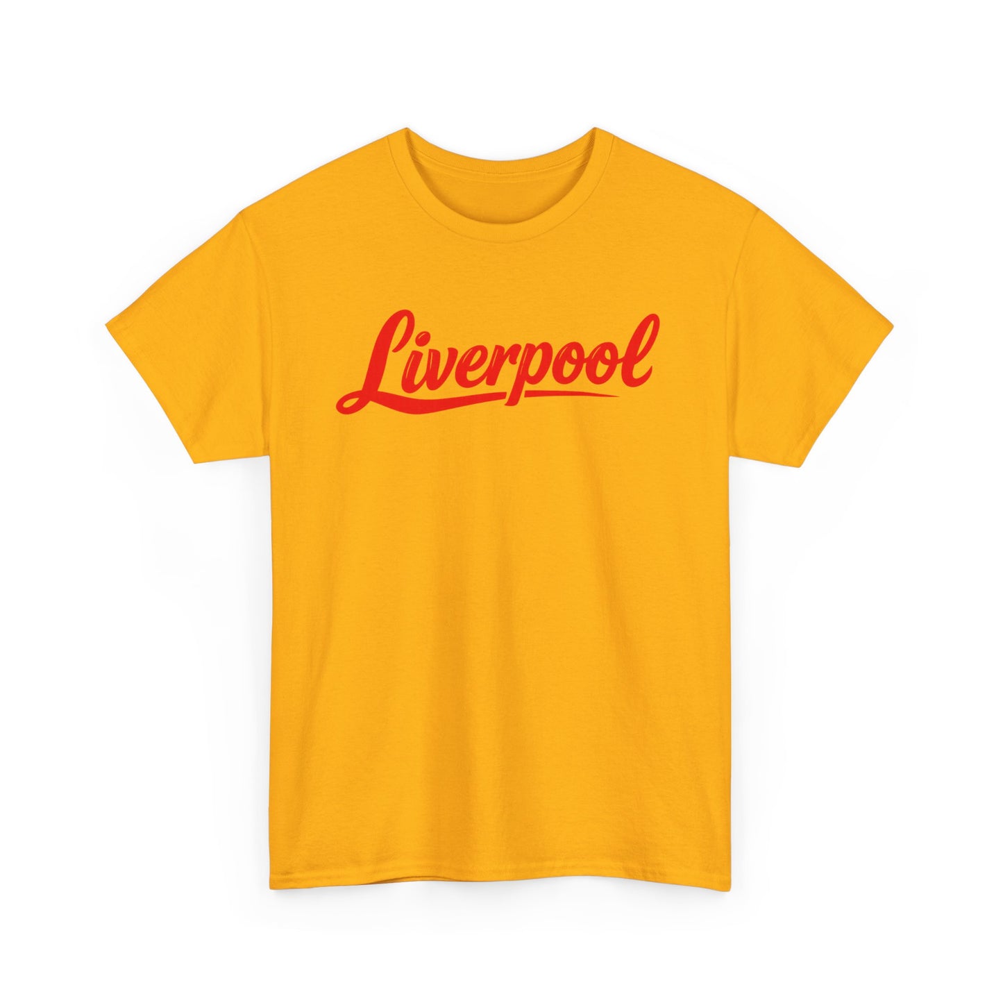 Liverpool Script T-Shirt — Retro Red Logo Tee for Fans