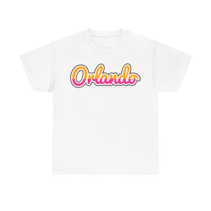 Orlando Retro Script Tee — Vintage Sunset City Souvenir Shirt