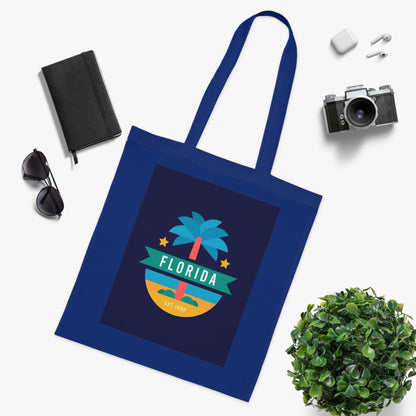 Florida Palm Beach Tote Bag – Retro State Travel Cotton Tote