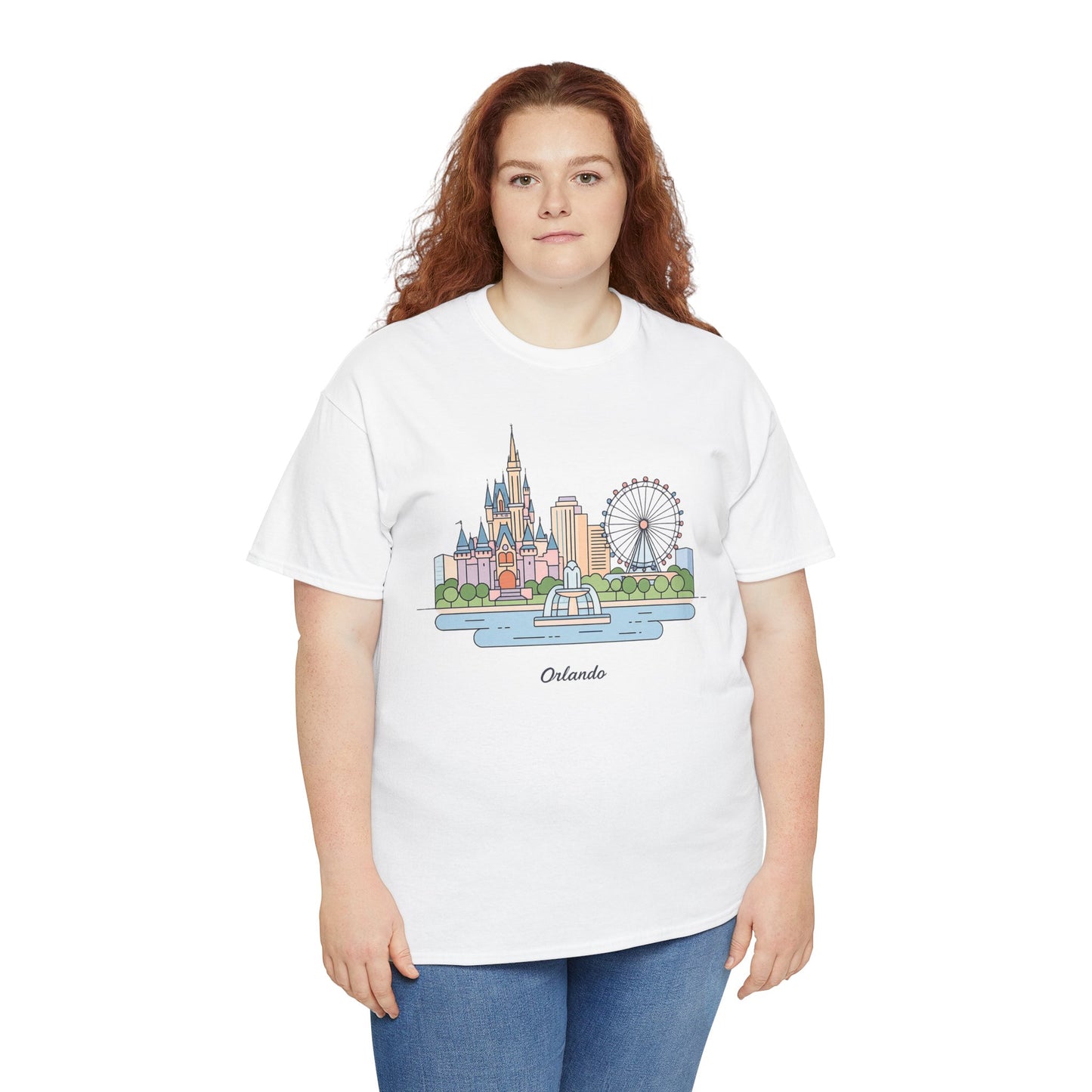 Orlando Skyline T-Shirt — Cute Cityscape Graphic Tee with 'Orlando' Text