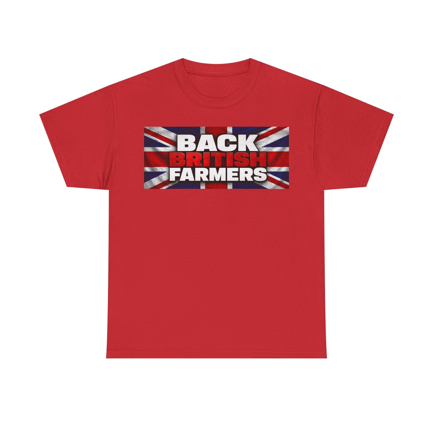 Back British Farmers T-Shirt — Union Jack Support Tee for UK Farmers