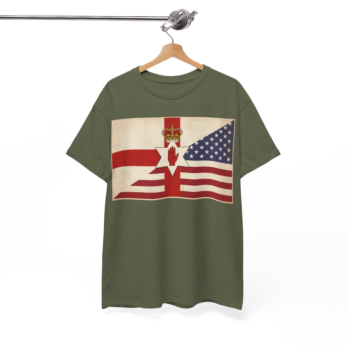 Northern Ireland + American Flag Tee — Vintage Graphic Shirt