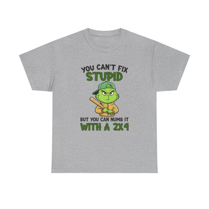 Funny Carpenter T‑Shirt — "You Can't Fix Stupid But You Can Numb It With a 2x4"