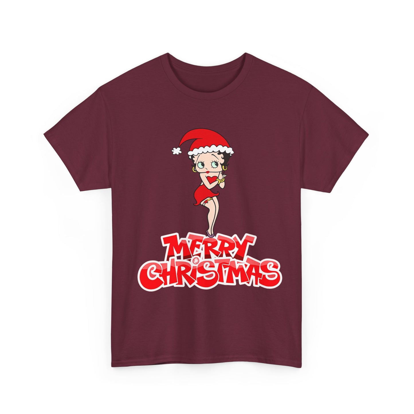 Christmas Betty Boop Tee - 'Merry Christmas' Holiday Graphic Shirt