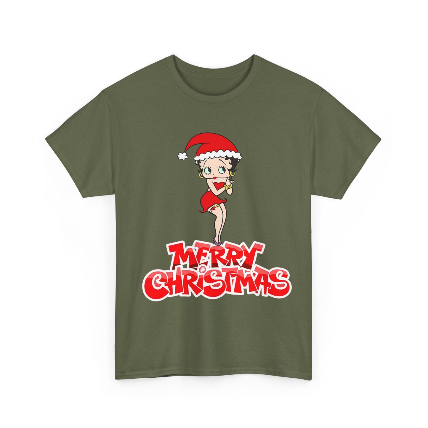 Christmas Betty Boop Tee - 'Merry Christmas' Holiday Graphic Shirt