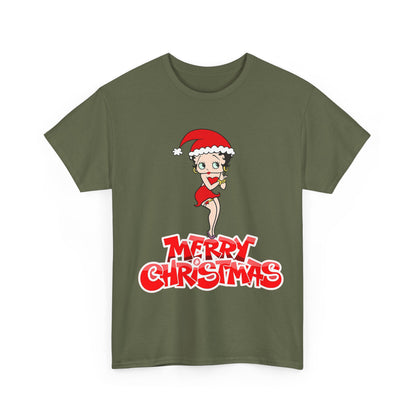 Christmas Betty Boop Tee - 'Merry Christmas' Holiday Graphic Shirt
