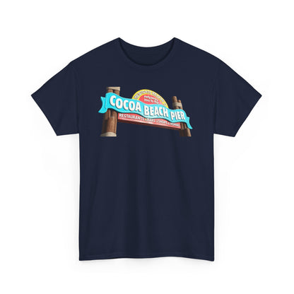 Cocoa Beach Pier T‑Shirt — Retro Beach Sign Vacation Tee