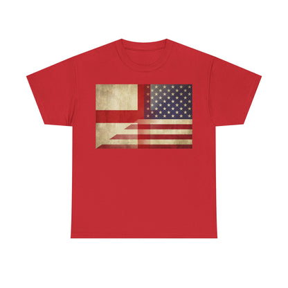 Vintage England-USA Flag T-Shirt — Retro Anglo-American Pride Tee