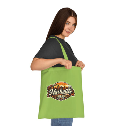 Nashville Retro Badge Tote Bag — Music City Souvenir Cotton Tote