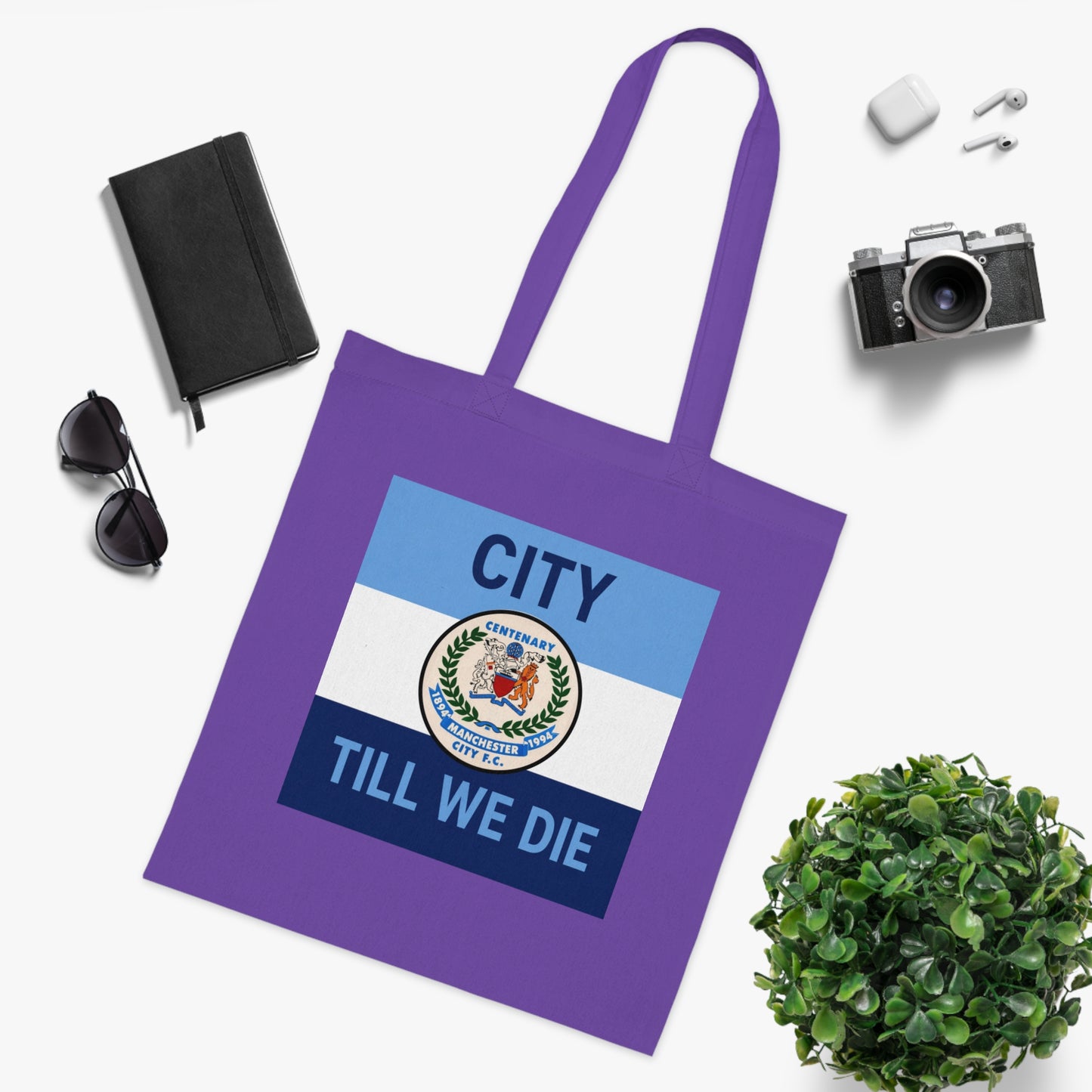 City Till We Die Cotton Tote - Football Fan Flag Tote Bag