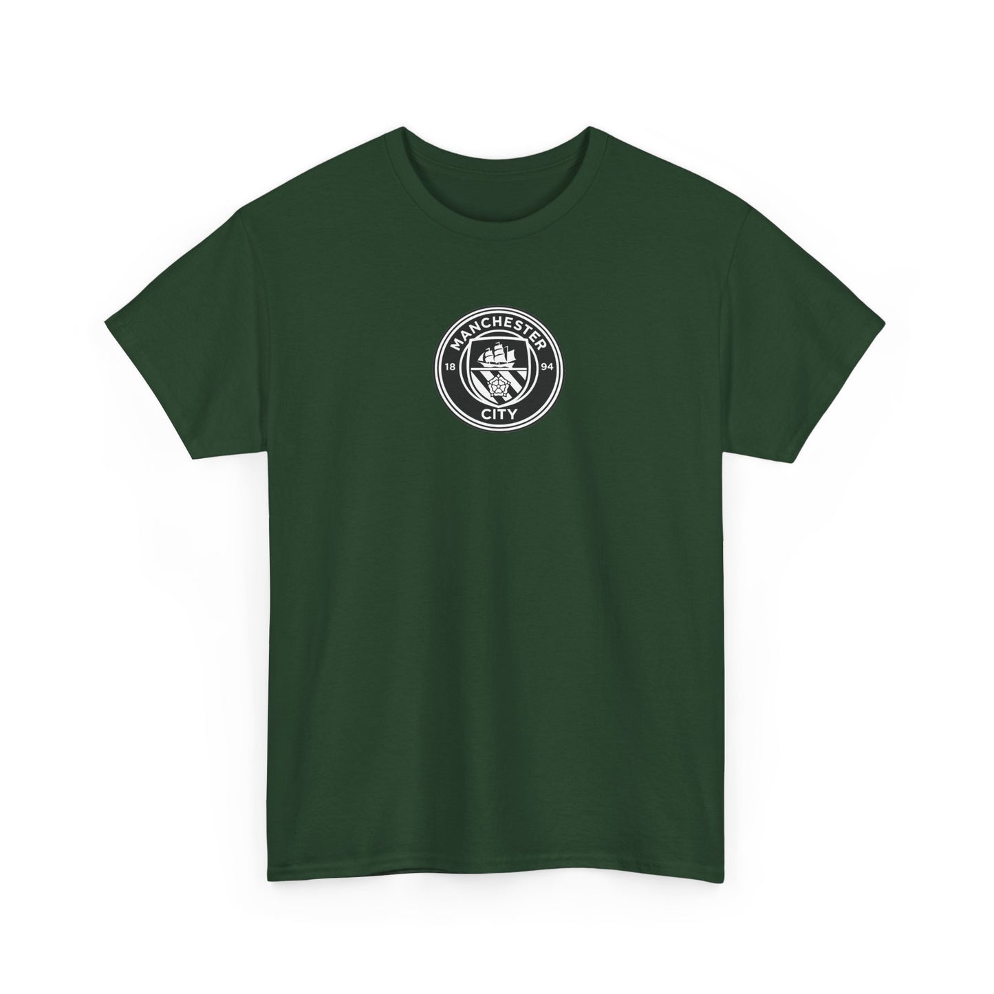 Man City Unofficial T-Shirt — Vintage Crest Logo Tee (Small Chest Emblem)