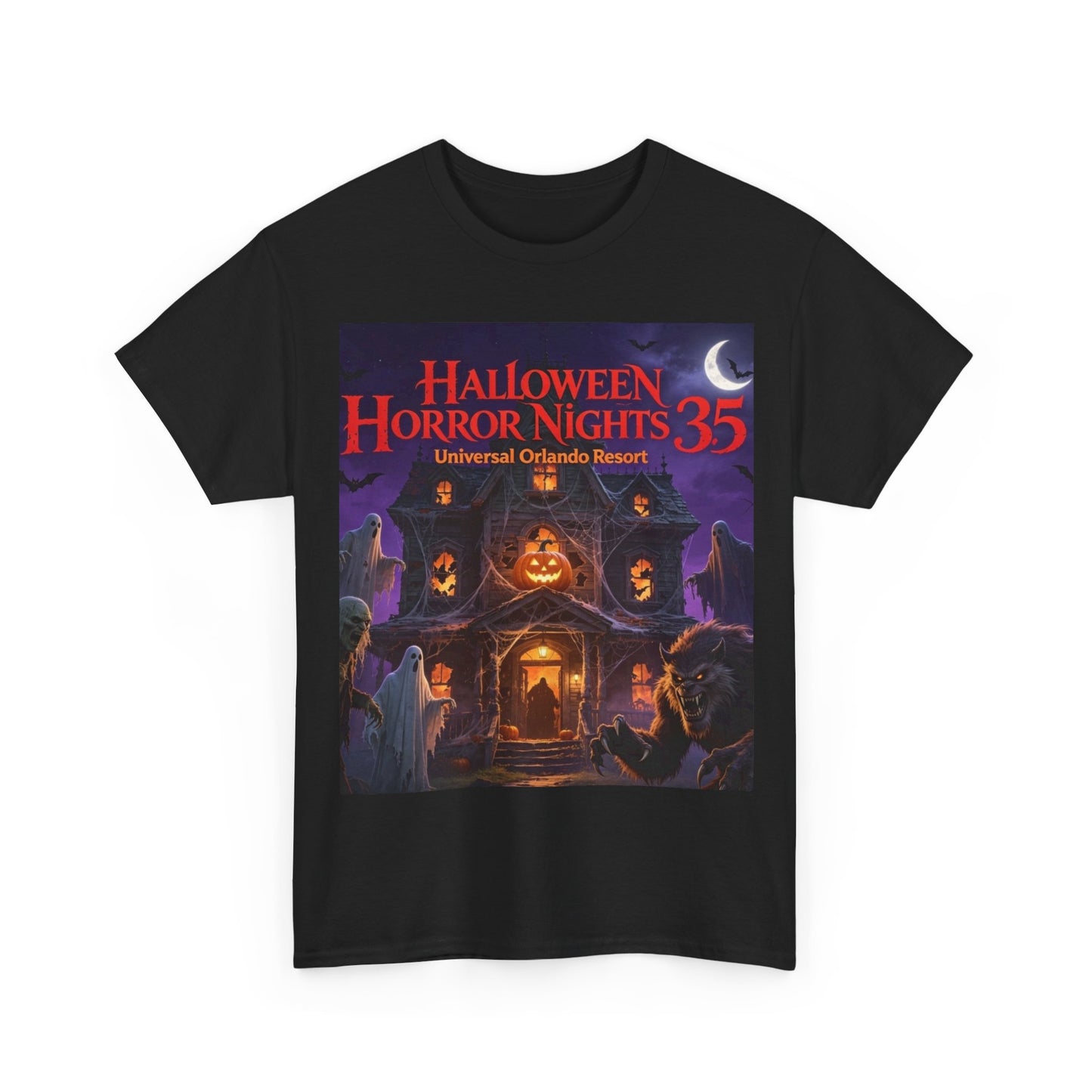 Halloween Horror Nights 35 T-Shirt — Haunted House Pumpkin Graphic Tee
