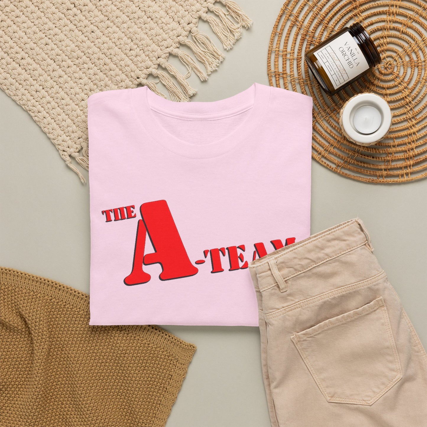 A-Team Graphic Tee — Retro Red Logo Vintage Crew T-Shirt