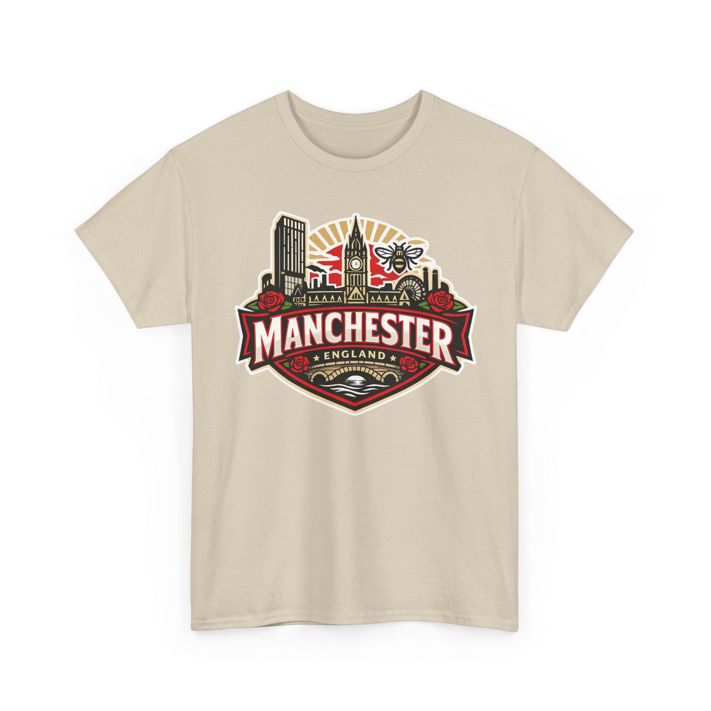 Manchester England Skyline T-Shirt — Vintage City Crest Tee