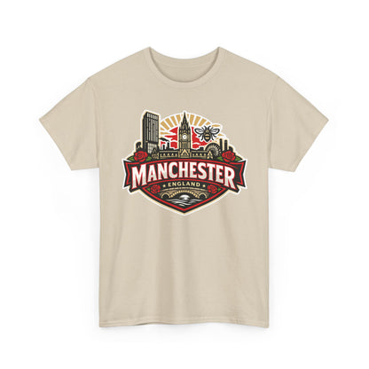 Manchester England Skyline T-Shirt — Vintage City Crest Tee