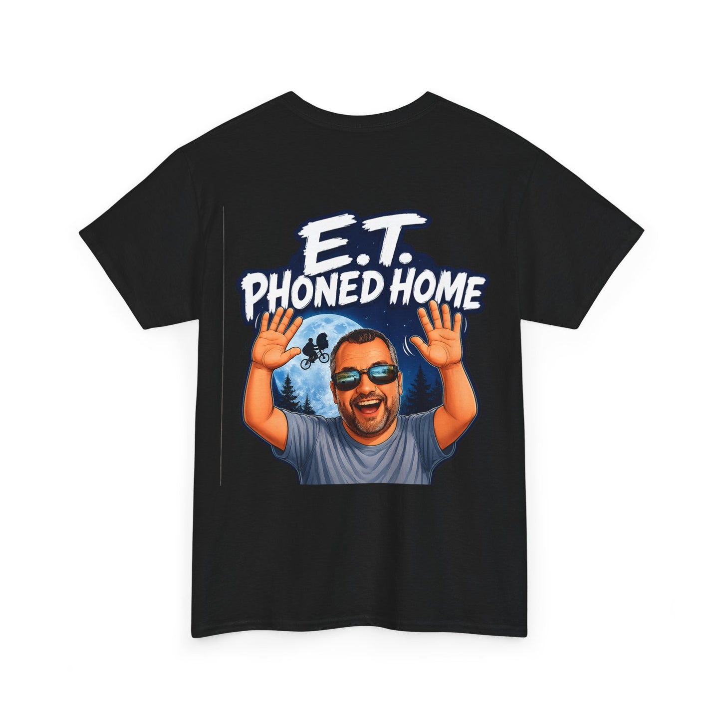 Graphic Tee — "E.T. Phoned Home" Smiling Guy Retro Design