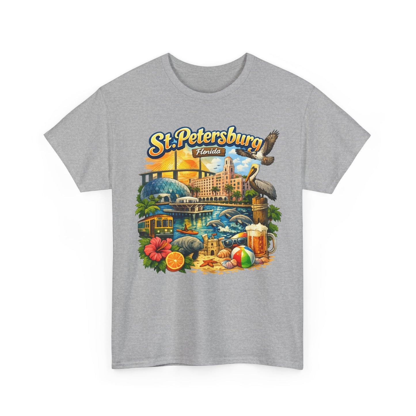 St. Petersburg Florida Retro Beach Scene T-Shirt