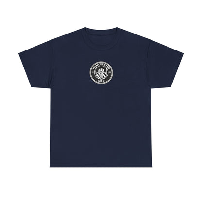 Man City Unofficial T-Shirt — Vintage Crest Logo Tee (Small Chest Emblem)