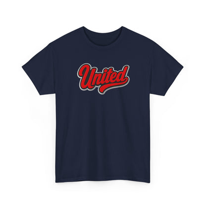 United Retro Script Tee — Vintage Red Logo T‑Shirt