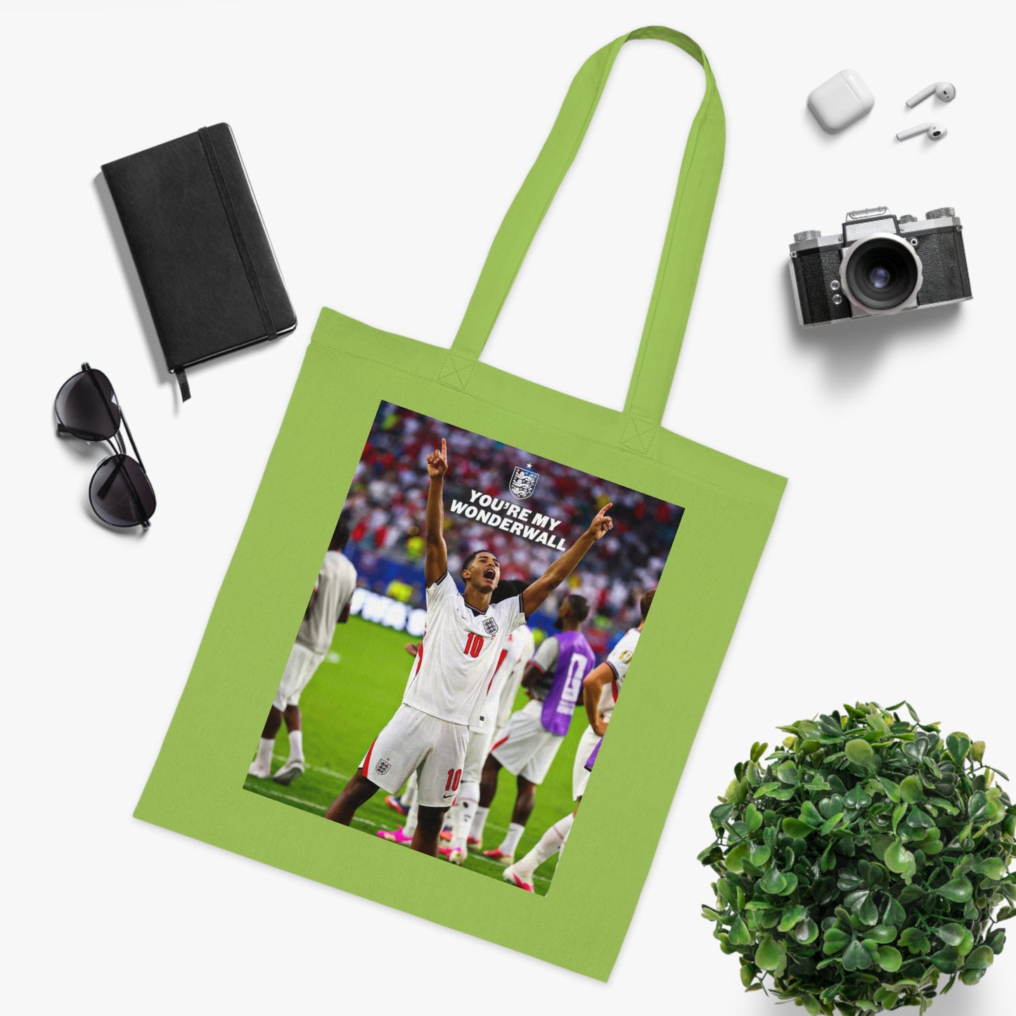 Jude Bellingham England Celebration Cotton Tote — "You're My Wonderwall" Stadium Photo Bag