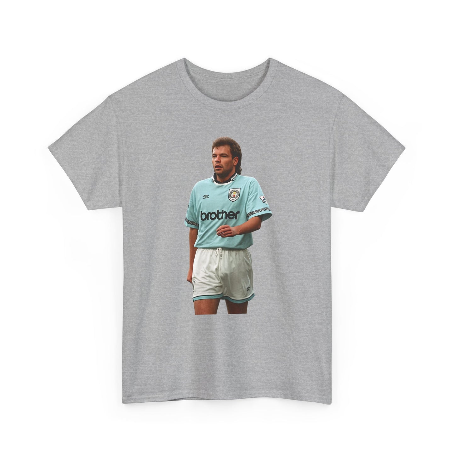 Uwe Rosler Manchester City Legend Graphic Tee - Retro Football Kit Print