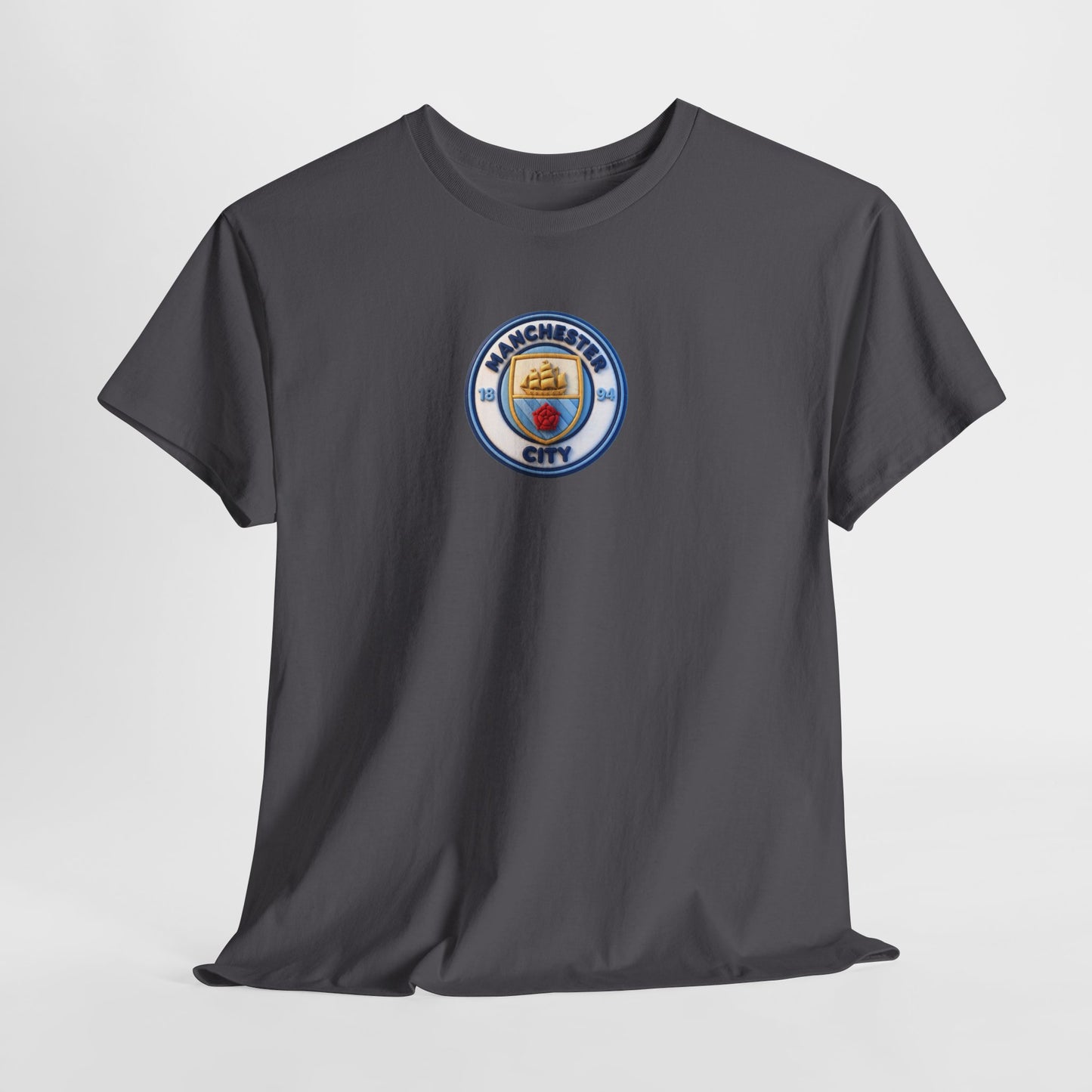 Manchester City Crest Unofficial 3D T-Shirt — Minimal Soccer Logo Tee