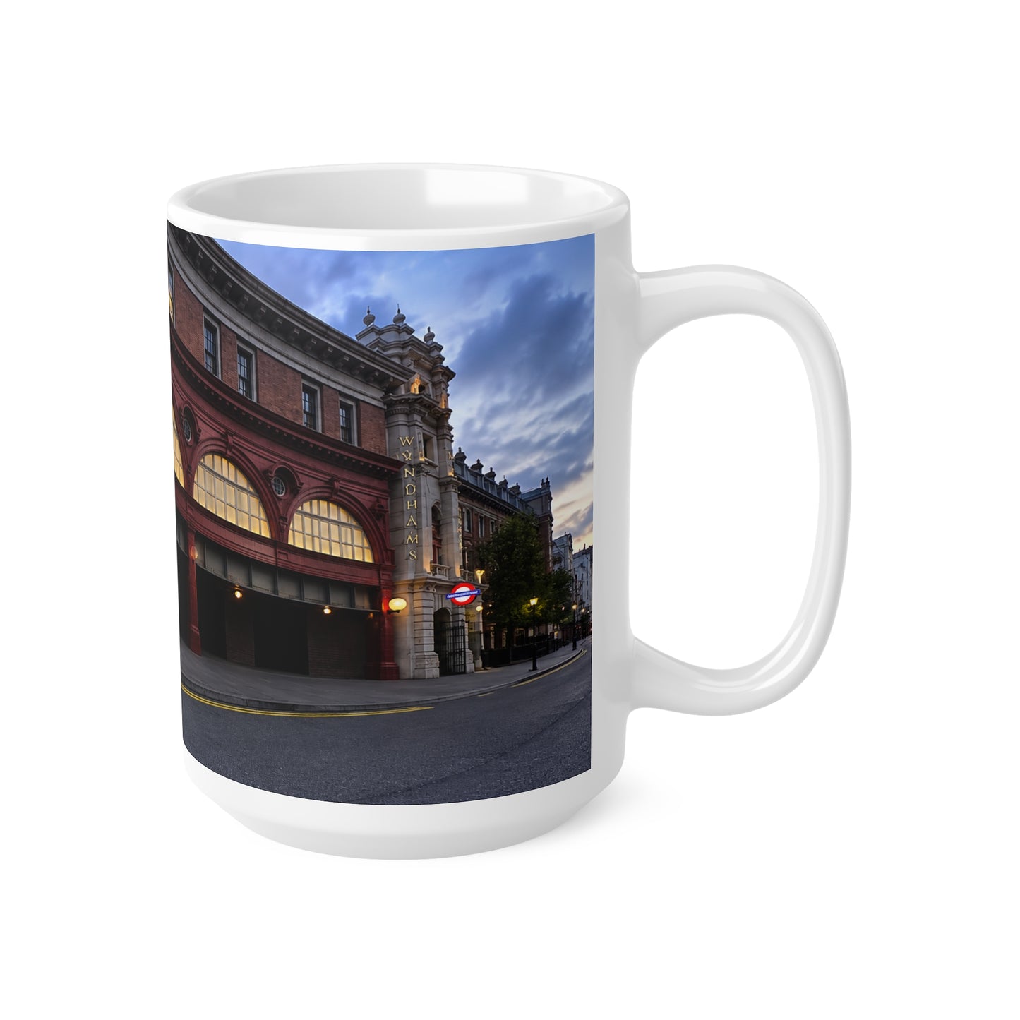 Leicester Square Station Ceramic Coffee Mug — London Underground Souvenir (11oz & 15oz)