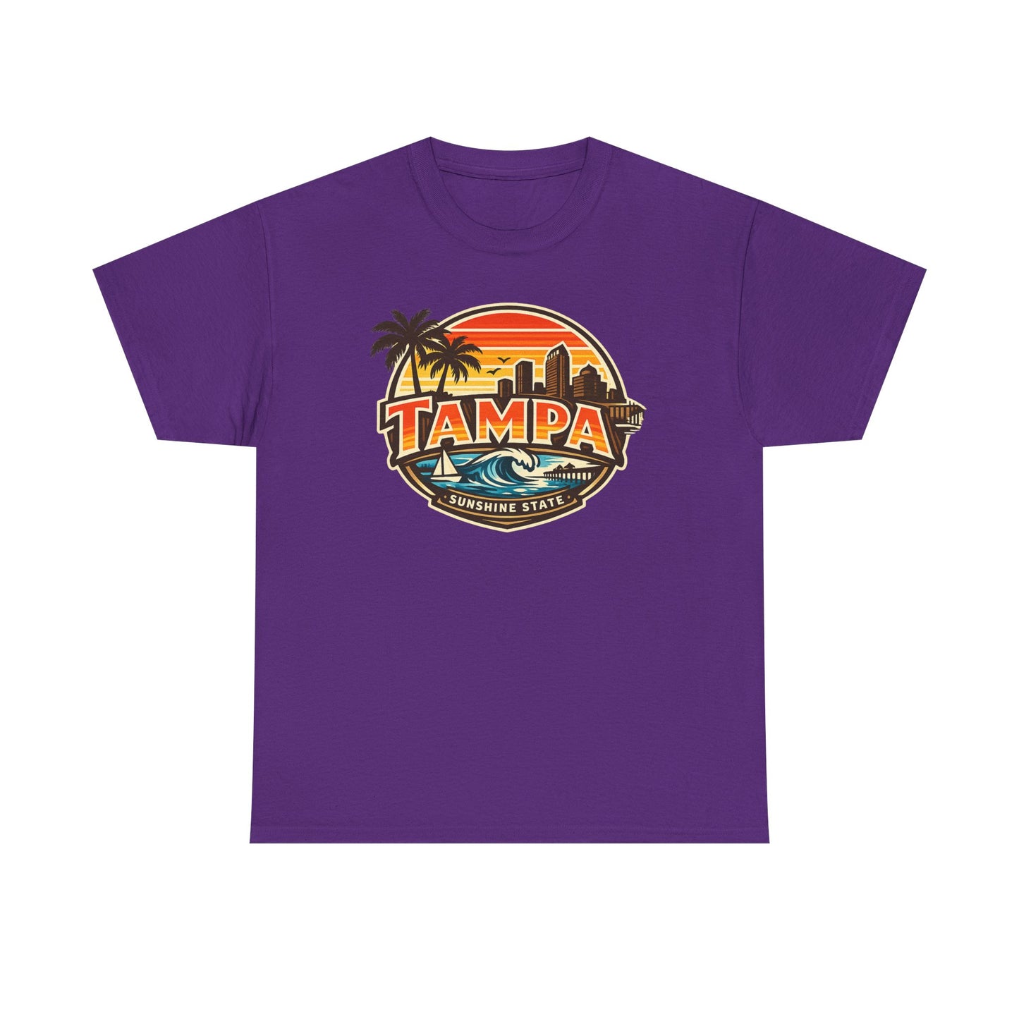 Tampa Retro Sunset T-Shirt – Vintage Palm Beach Skyline Tee
