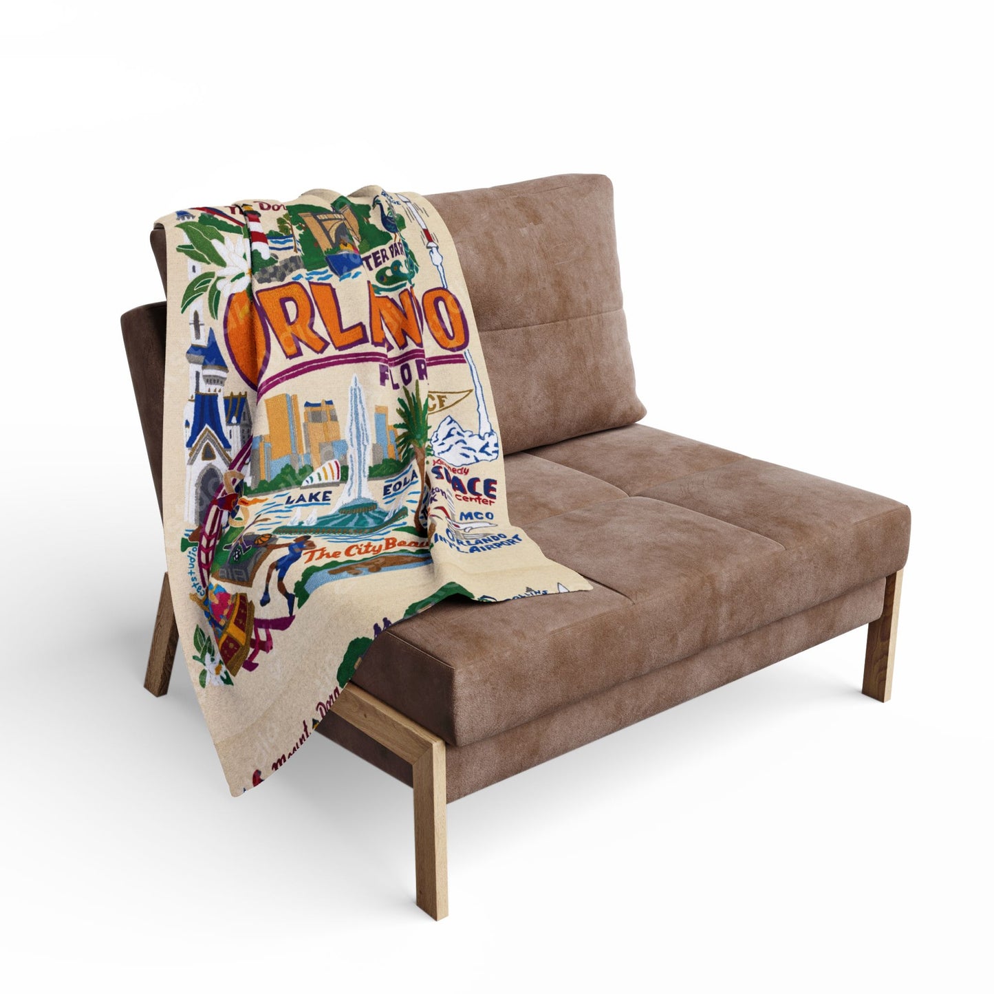 Orlando Vintage Map Fleece Blanket