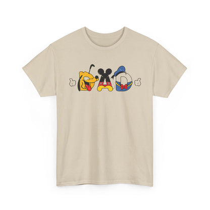 Disney Dad Character Graphic Tee — Playful Colorful Character Icons T-Shirt