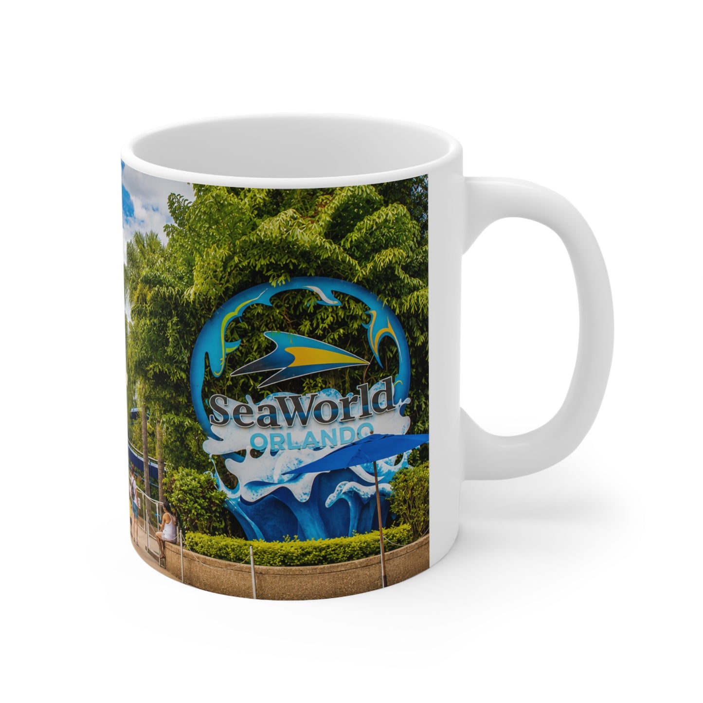 Sea World Theme Park Roller Coaster Photo Mug — Scenic Amusement Park Ceramic Coffee Cup (11oz & 15oz)