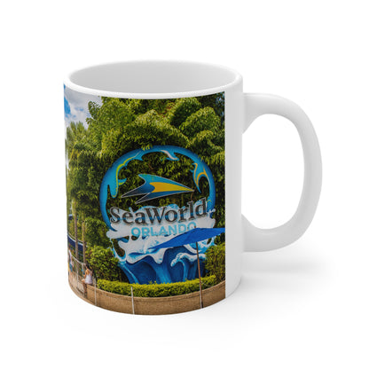 Sea World Theme Park Roller Coaster Photo Mug — Scenic Amusement Park Ceramic Coffee Cup (11oz & 15oz)
