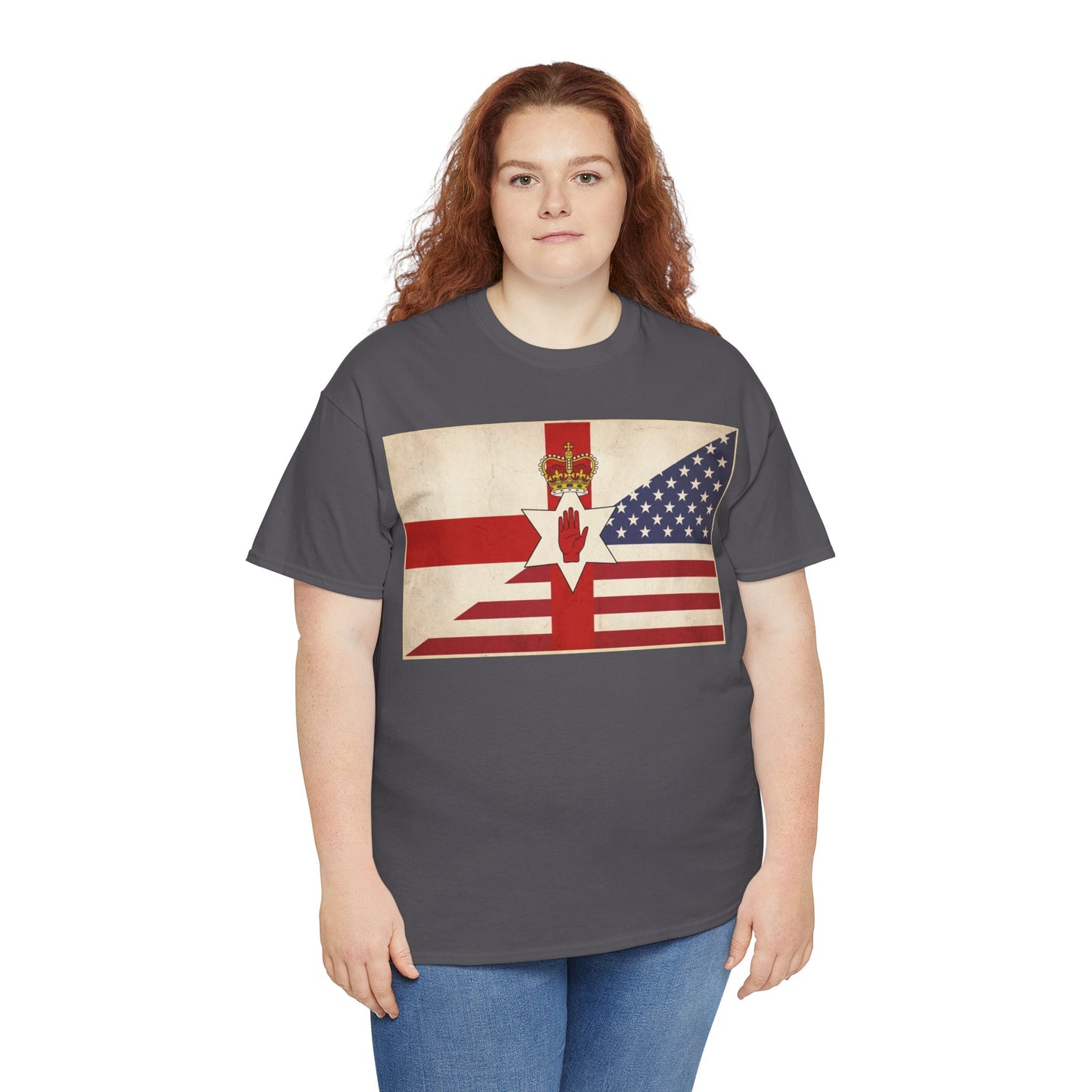 Northern Ireland + American Flag Tee — Vintage Graphic Shirt