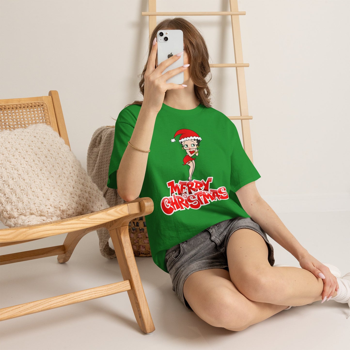 Christmas Betty Boop Tee - 'Merry Christmas' Holiday Graphic Shirt