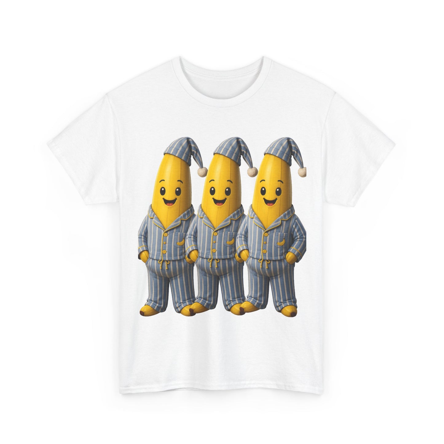 Bananas in Pyjamas – Three Smiling Bananas in Striped Pajamas Graphic T-Shirt