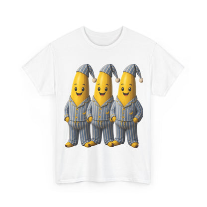 Bananas in Pyjamas – Three Smiling Bananas in Striped Pajamas Graphic T-Shirt