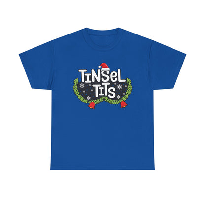 T-Shirt — "Tinsel Tits" Funny Christmas Wreath Holiday Tee